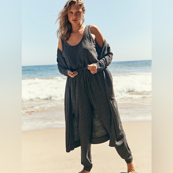 Free People Pants - Free People FP Beach Bicoastal Romper Charcoal Gray Size Small Lounge